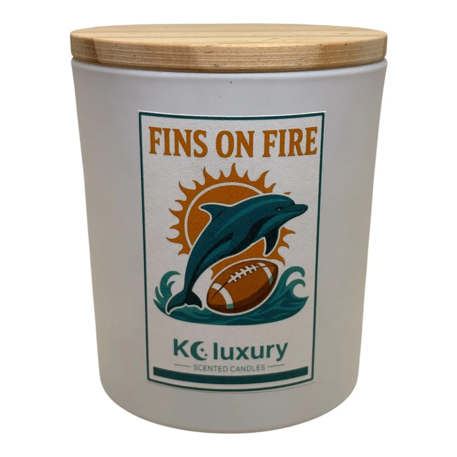 Fins On Fire Candle – Game Day Football Scented Candle | KC Luxury Candles