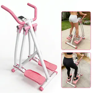 Foldable Air Walker Elliptical Machine with 300LBS,Low Impact Full-Body Workout Exercise Equipment,fitness stepper Thickened Metal Frame Indoor Outdoor Cardio Cross Trainer ,Full-Body Exercise equipment for Seniors,ideal  for Home Gym,Apartment