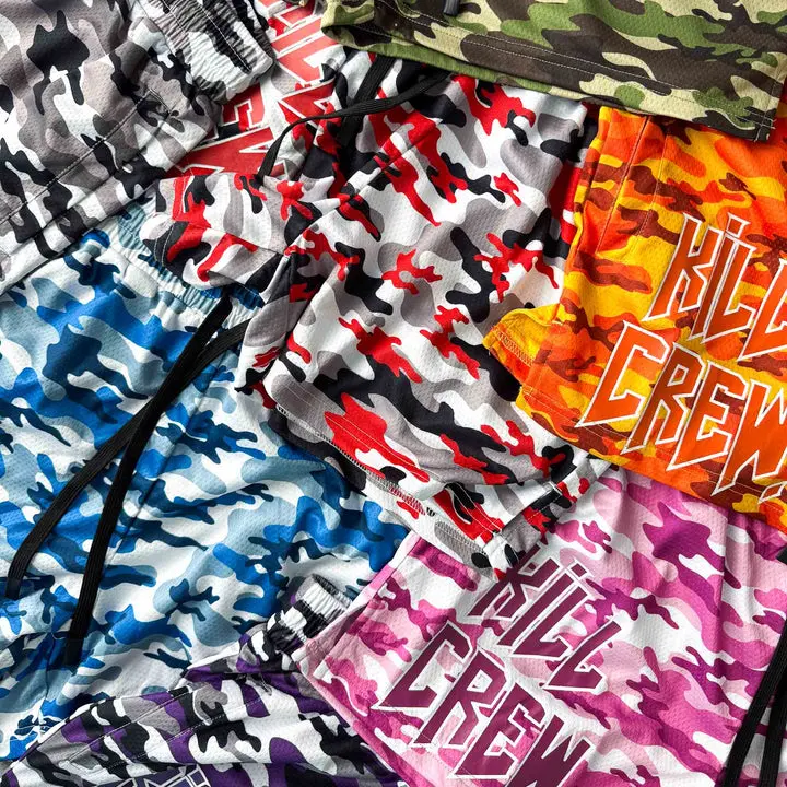 CAMO MUAY THAI SHORTS - (MID THIGH CUT)