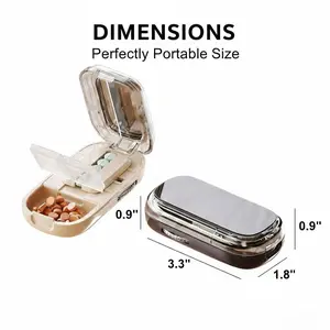 Pill Cutter Splitter for Cutting Multiple Pills, 1/4 Pill Cutter Splitter for Small and Tiny Pills, Pill Cutter for Small or Large Pills with Sharp Blade and Centering Device (Black)