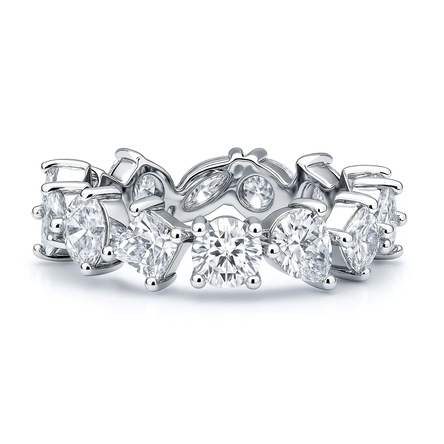 BERRICLE Sterling Silver Cluster Eternity Band Ring for Women, Cubic Zirconia CZ