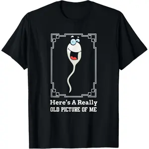 Humorous Birthday Gift for Elderly Men - Funny T-Shirt with Round Neck