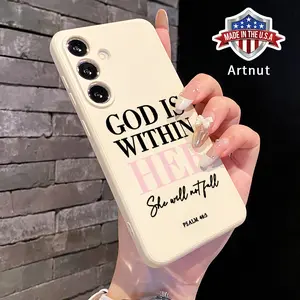 Straight Edge God is within her Pattern Phone Case for Samsung S24 ULTRA PLUS S25 S23 S22 Plus Ultra Shockproof Non Slip Protection Silicone Cover