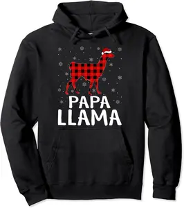 Matching Buffalo Plaid Papa Llama Christmas Pajama Pullover Hoodie - Keithhodges Shop 25B0BB2HKRJ9