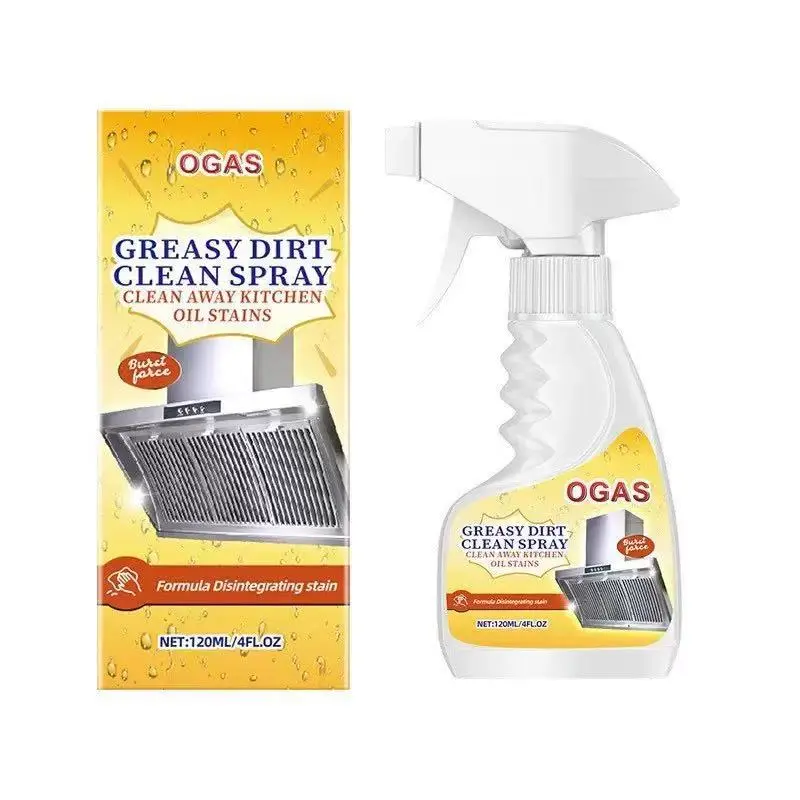 Oil Stain Remover Kitchen Cleaner, Kitchen Spray Cleaner, Greasy Cleaning Spray, Powerful Grease Removal Agent, Range Hood Cleaning Solution, Cleaner Liquid