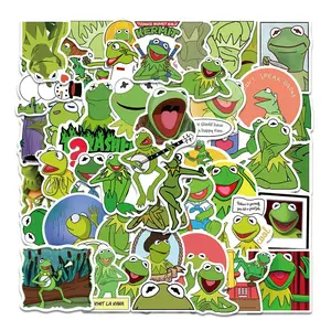 Cartoon Frog Pattern Sticker, 50pcs/set Creative Funny Frog Sticker, Decorative Sticker for Phone Case, Computer, Guitar, Bag, Water Cup, Scrapbook