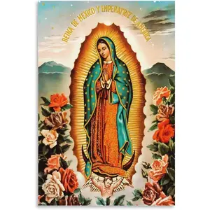 Catholic Mural Virgin Mary Our Lady of Guadalupe Poster Canvas Art Poster And Wall Art Picture Print Modern Family Bedroom Decor Posters 12x18inch(30x45cm) Paintings Ornaments
