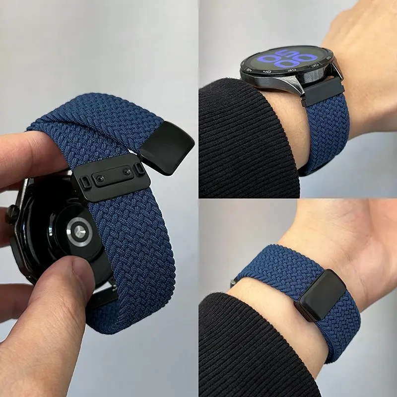 Midnight Blue - Nylon Braided Double Magnetic Attr