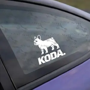 Custom Dog Name Car Decal | French Bulldog Sticker | Personalized Pet Name Vinyl | JDM Style Car Decal | Cute Dog Window Sticker