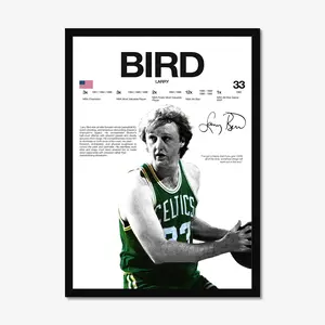 Larry Bird Hardline Series Poster - Celtics Vintage Aesthetic Wall Art - Retro Basketball Decor - Gift for Him [UNFRAMED]