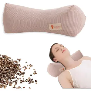 &  Pillows Buckwheat Pillow , Support Pillow   Roll Bolster Pillow,  for  and Side Sleepers Round Pillows (Pink)