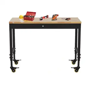 GARVEE 48x24 Inch Adjustable Workbench, 2000 Lbs, Power Outlets, Casters