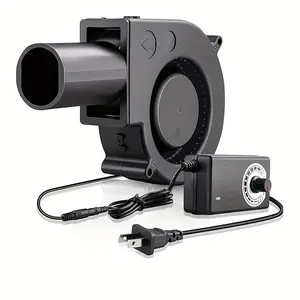 BBQ Air Mover Blower Fan 12V 97mm x 33mm,Variable Speed Centrifugal Fan with 110V - 240V AC Plug for Camping Quick Charcoal Starter,Outdoor Cooking,Fireplace,Bellows,Wood Stove or Drying Boots tiktokshopspringglowup Adjustable Air Outlet Airflow Adjustmen