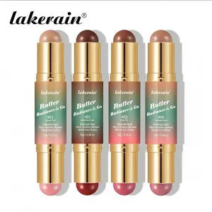 Lakerain Butter Glow Blush Stick, 2-in-1 Ultra-Creamy Silky Bronzer & Blush for Face, Eyes & Lips, Buildable, Blendable & Multi-Purpose Cosmetic Makeup for Contouring, Highlighting & Natural Glow, Radiant Finish, Facial Makeup