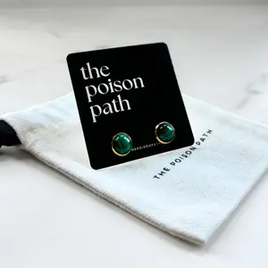 Malachite Earrings | Gold or Silver Crystal Stud Earrings | Road Opener + Clairvoyance + Balance