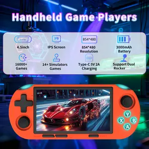 YLW ANS16 Handheld Retro Gaming Console, 4.5-inch lPS Screen Gaming Console, Wireless Mini Portable Gaming Console, Built-in 64GB Memory Card, Gift Gaming Console, Gaming Peripherals with 16,000+ Games and 14+ Emulators, Multiple RGB Color Light Modes