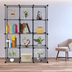 12-Cube Organizer Cube Storage Storage Shelves Wire Cube Storage Origami Shelves Metal Grid Multifunction Shelving Unit Modular Cubbies Organizer Bookcase