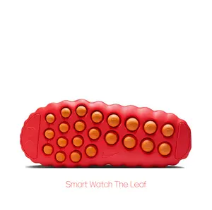Vibrant Red Thick-Soled Mule Slides, Orange Cushioning Massage Outsole, Perforated Upper, Pre-Game Recovery Tech Slides