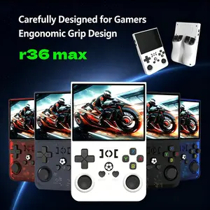 R36max Portable Gaming Console, 4-Inch IPS Screen, Dual 3D Joysticks, Multi-Language, Smooth Gameplay, Ideal for Home, Travel, Family Fun