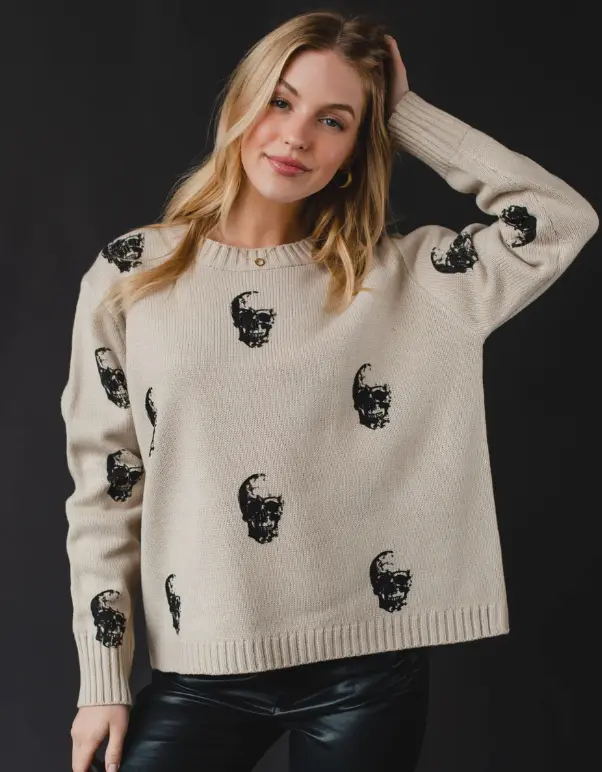 Nora Knit Skulls Sweater Nora Knit Skulls Sweater