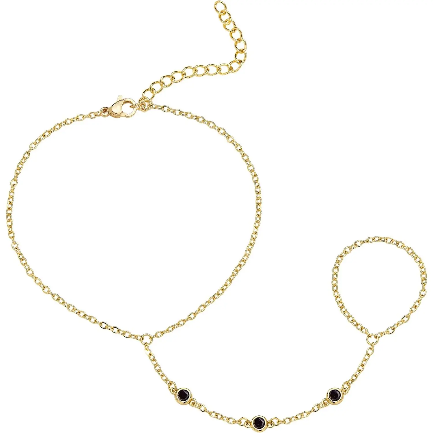 3cz hand chain-Black
