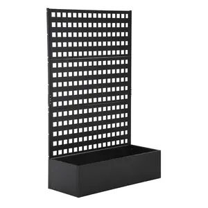 Garvee Steel Planter Box Black Metal Planter Square Indoor Outdoor Planters Cube Steel Heavy Duty Flower Pot for Patio, Deck, Yard, Garden