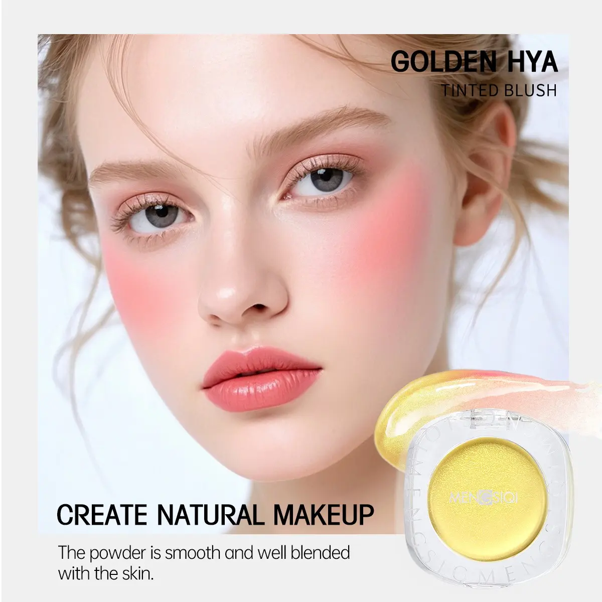 Color Changing Blush, Magical Temperature Change Powder Blusher Cream, Lasting Moisturizing Rouge, Brightening, High Gloss Powder