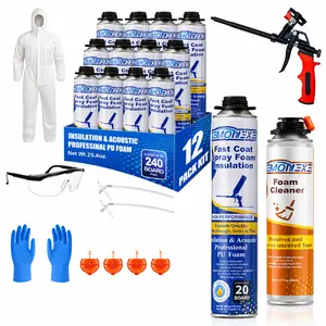 240 Board Spray Foam Insulation Kit , Foam Insulation, Closed zCell Wide Polyurethane DIY Spray Foam for Walls,Ceilings,Attics and Garage Doors  -Thermal & Soundproofing, Included Gun & Cleaner