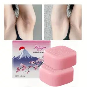 Set of 2 Sakura Cherry Blossom Niacinamide Brightening Soap Bars for Face And Body, Body Care, Free from Parabens, Alcohol, Enriched with Glycerin, Provides Deep Cleansing, Light Beige Formula Suitable for Sensitive Skin, Designed for Adults