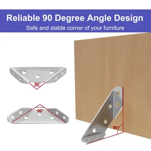 100pcs Multi-Functional Corner Brace Bracket, Furniture Shelf Reinforcement, Indoor & Outdoor Use, Holder Fixed Support, Sturdy Bracket