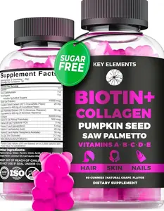 Hair Skin and Nails 10000mcg Gummies & Collagen Gummies - Biotin Vitamins for Hair Growth Pumpkin Seed Oil, Saw Palmetto Extract & Vitamins A B6 C D E - Biotin and Collagen Supplements