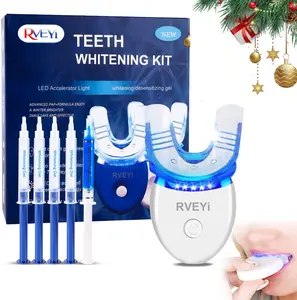 【RVEYI】LED tooth whitening light tooth whitening set, including 5 X 3ml carbamide peroxide tooth whitening gel, safe enamel, suitable for parents, girlfriend/boyfriend gifts