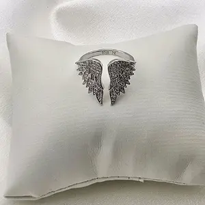 Luxury Collection Sterling Silver Moissanite Angel Wing Ring