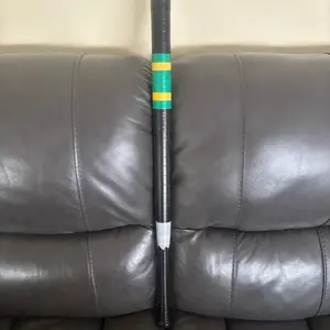 Custom Black Pencil Wiffle Ball Bat with Colorful Green and Yellow Bands