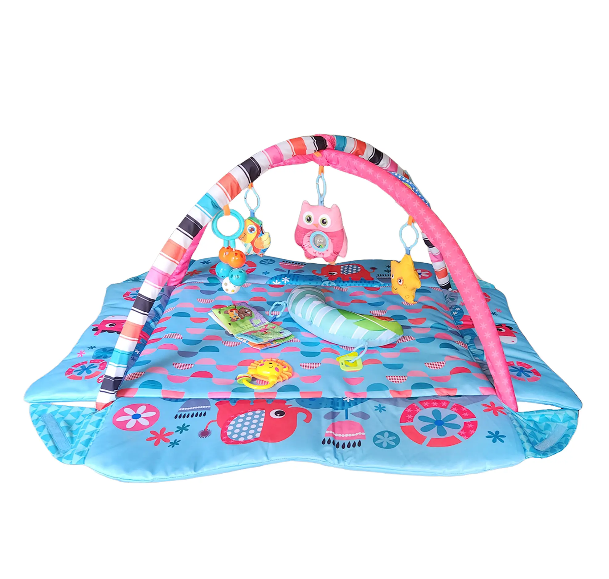 Paaqq 4 Sided Multi Use Sensory Play Mat in Pink and Blue with 3 In 1 Functionality for Creative Play and Engagement
