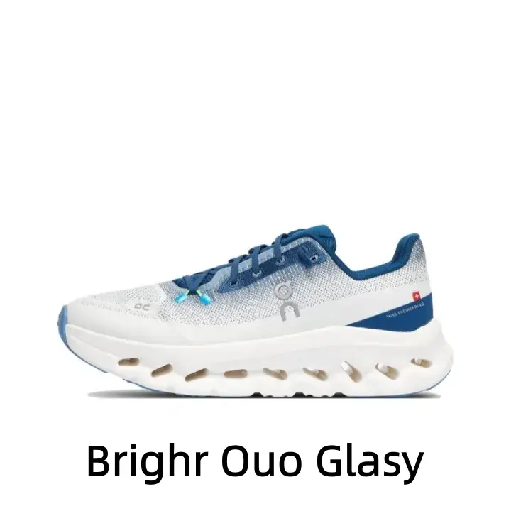 White Cobalt Blue Gradient Ultra Light Air Mesh Daily Walking Trainers Large Oval Hollow Hole Shock Absorbing Thick Platform Midsole Non Slip Athletic Sneakers for Gym Training City Stroll Weekend Short Trip All Purpose Daily Casual Footwear