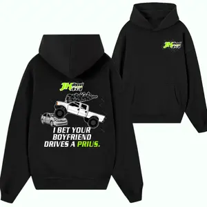 JH Diesel 4x4 Hoodie – I Bet Your Boyfriend Drives a Prius Funny Lifted Truck Graphic Sweatshirt, Bold Coal-Rolling Diesel Humor Pullover for Men, Off-Road Pickup Outfit for Truck Fans