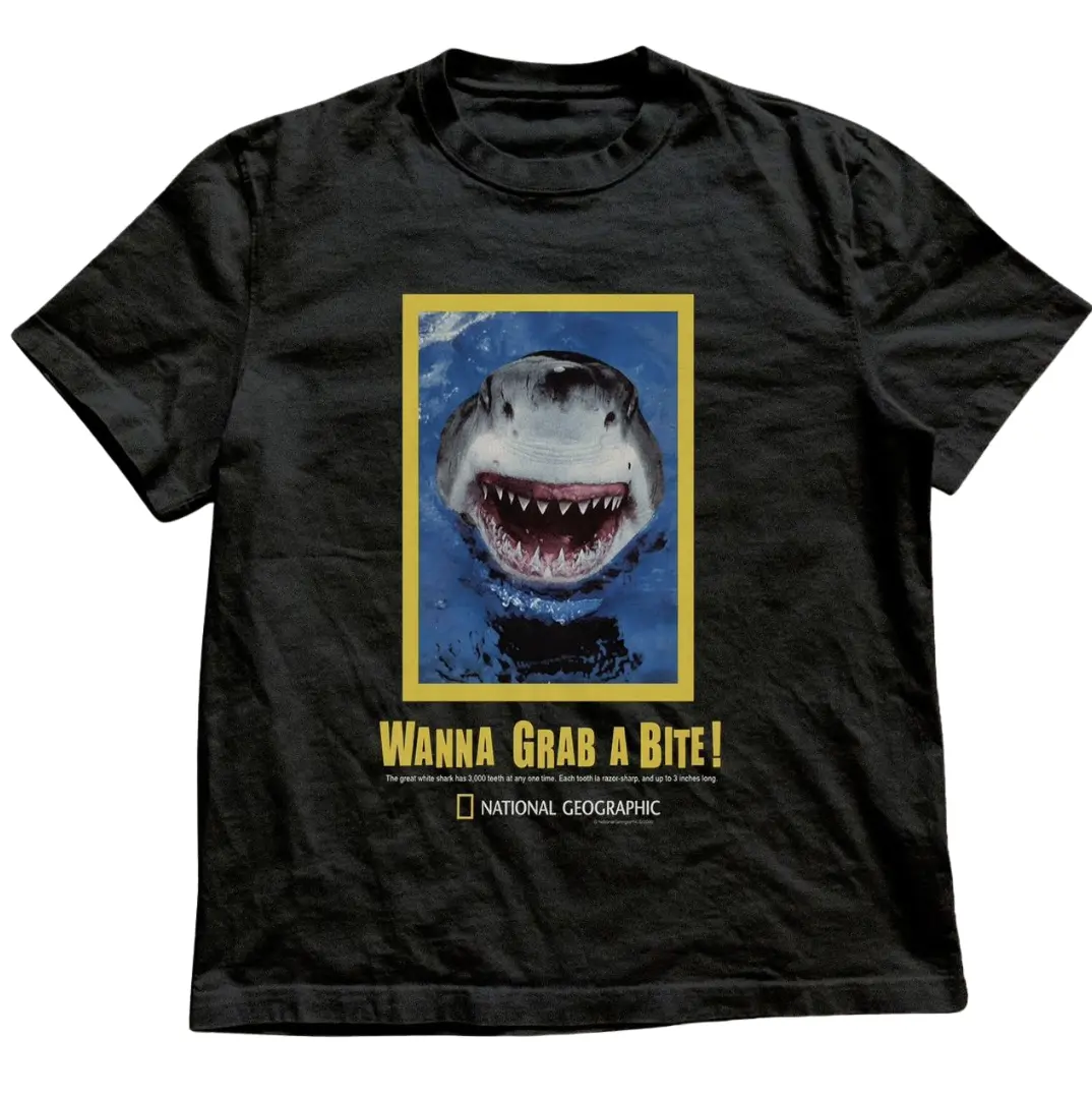 Shark “Wanna Grab a Bite” T-Shirt, Animal Tee, Gifts Shirt, Unisex Vintage Graphic Tees Gothic Grunge Y2k Emo Scene Amity Affliction Style Clothes Men Women Streetwear
