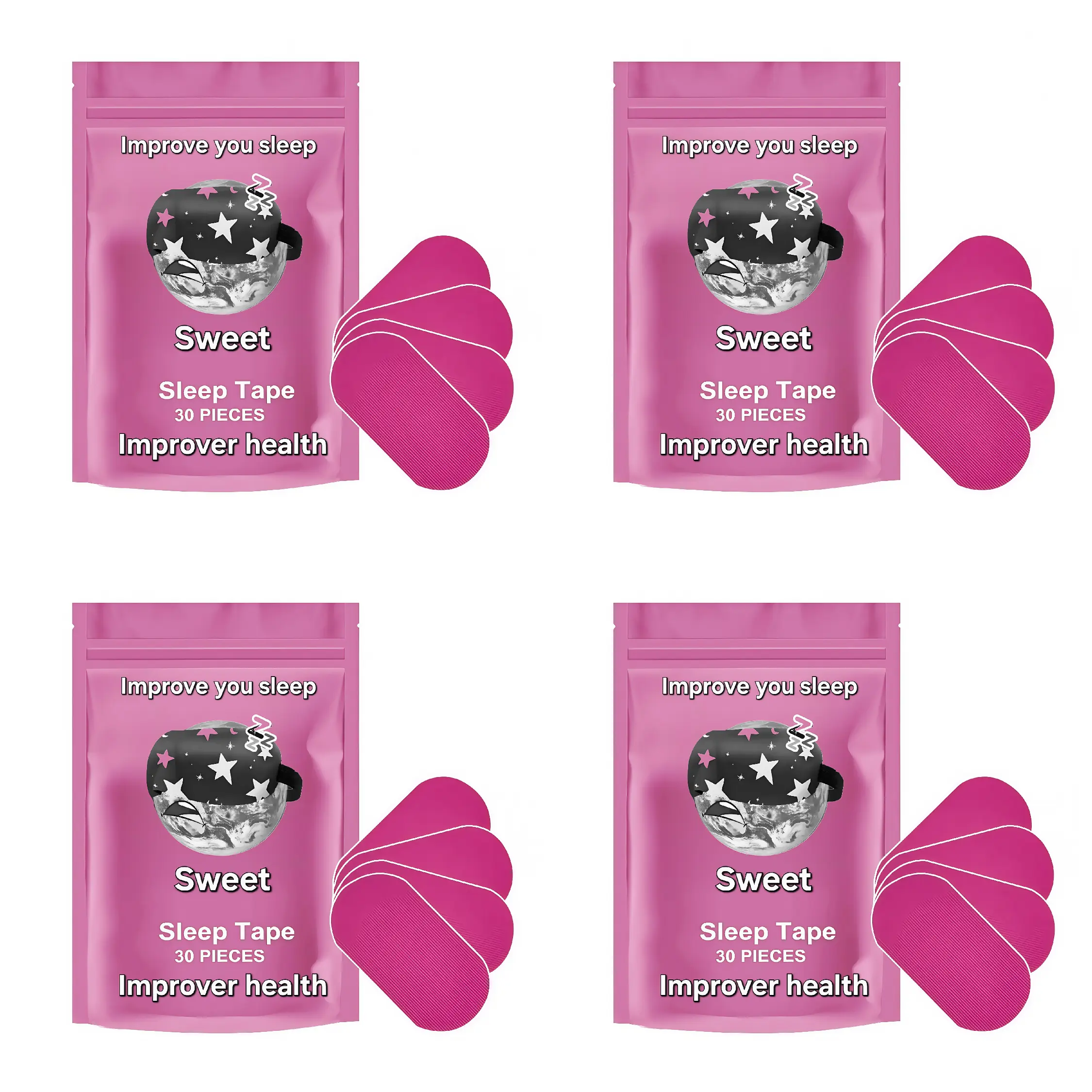 Everest Blush Pink Mouth Tape for Snoring - 120 Strips, 1-4 Month Supply, Secure Adhesion, Enhanced Oxygen Intake, Sweet Sleep Breathing Patch, Sports Tapes Accessories, Strips Sports Tapes