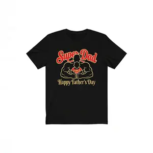 Super Dad Graphic T-shirt for Men - Personalized Father's Day Gift Idea from Mom and Kids - Comfortable Cotton Crewneck Casual Tee