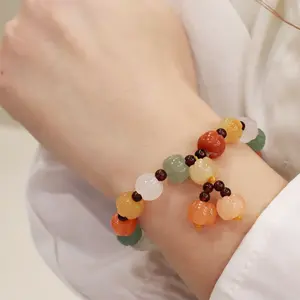 [LuckyVibes Studio]Jade Bracelet For Women And Men Pumpkin Beads Versatile For Birthday Gifts Exquisite Daily Wear Everyday Use High Quality Original Premium charm bracelets gifts for couples elets gifts for couples