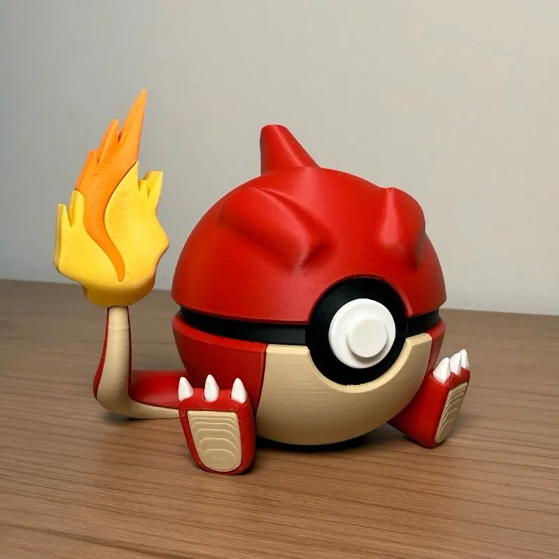 #0005 Charmeleon Ball - Made to Order, 3D Printed Pokeball Figure, High-Quality PLA