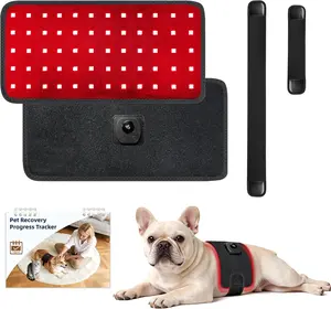 Pets Upgraded Red Light Therapy Belt, LED Infrared Therapy with 4 Modes & 4 Adjustable Timer, 60 LEDs, 660nm & 850nm Red Light, LED Screen Pet Muscle Recovery Light for Joint Relief