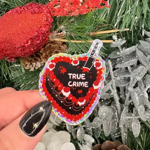 True Crime Cake Glitter Sticker - 2 Inches