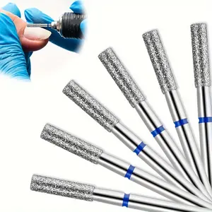 6pcs/Bag Cuticle Bit for Nail Drill, Barrel Cuticle Nail Drill Bit 3/32" Cuticle Drill Bits Professional Drill Bits Nail, Tech Diamond Nail Drill Bits for Hoe Nail Salon Manicure