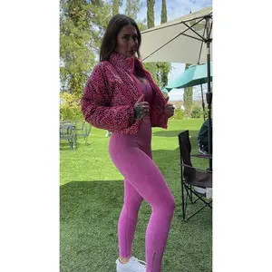 KIRA PINK LEOPARD PRINT PUFFY JACKET Womenswear Zipper