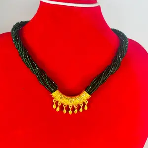 Gold plated C tilhari in green hydro short length