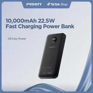 PISEN 10000mAh 3C Power Bank - 10000mAh 22.5W CCC Certified Power Bank, Travel Battery Pack 3C Portable Charger, PD QC LED Display Travel Portable Charger 2USB-A, 1USB-C for iPhone, Samsung and More