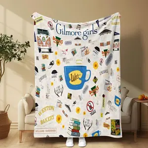 Gilmore Girls Comfy Bedding Blanket, Luke’s Diner Coffee Cup Throw, Warm Napping Blanket for Home Office Travel Camping, Soft Cozy Flannel  Blanket  Christmas gift Dream Weave Home