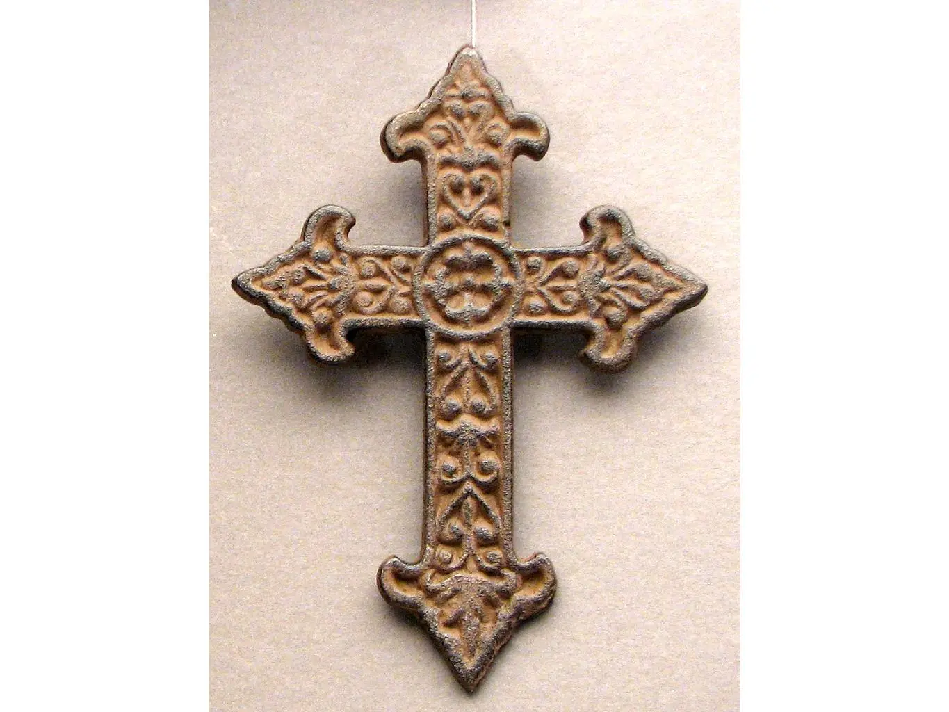 Solid Cast Iron Fleur De Lis Decorative Cross - Religious Decor, Home Room Accent Piece